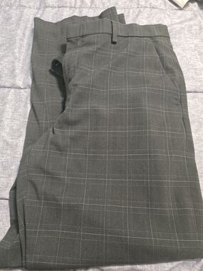 Gray Plaid Dress Pants